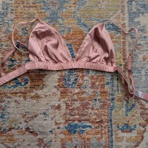 Silky Pink Triangle Bralette